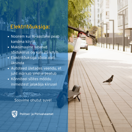 Väikene meeldetuletus elektritõuksiga liikumisel!