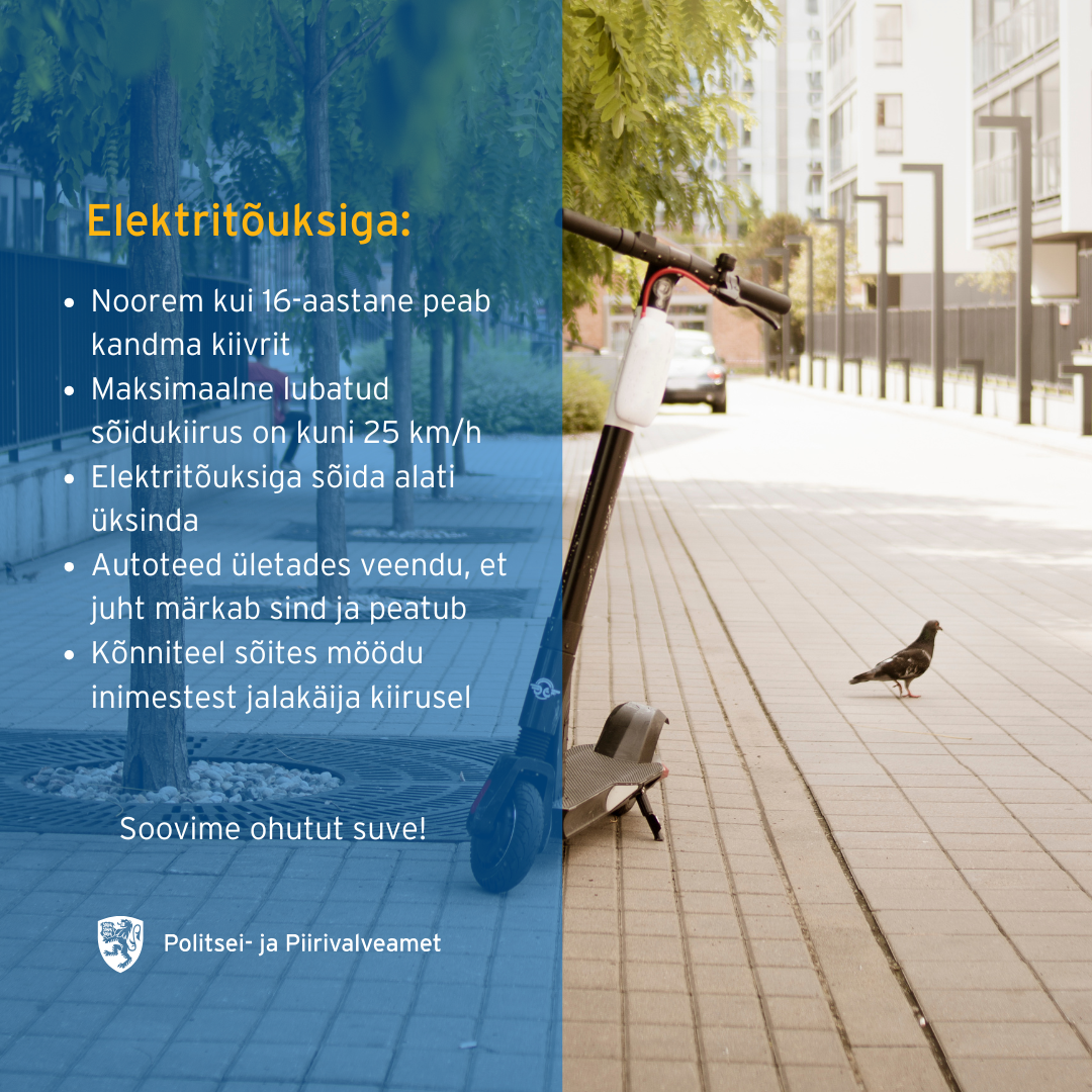 Väikene meeldetuletus elektritõuksiga liikumisel!