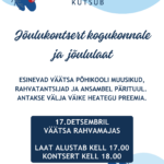 Jõulukontsert ja jõululaat kogukonnale