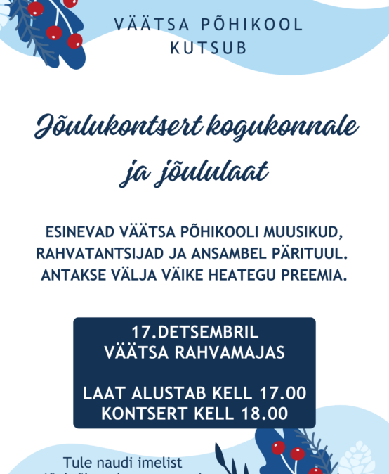 Jõulukontsert ja jõululaat kogukonnale