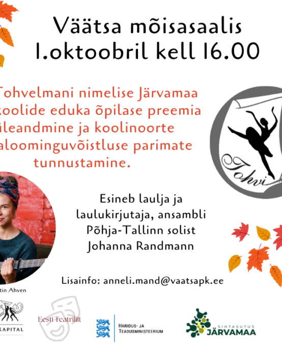 Helmi Tohvelman õpilaspreemiad 1. oktoobril 16:00
