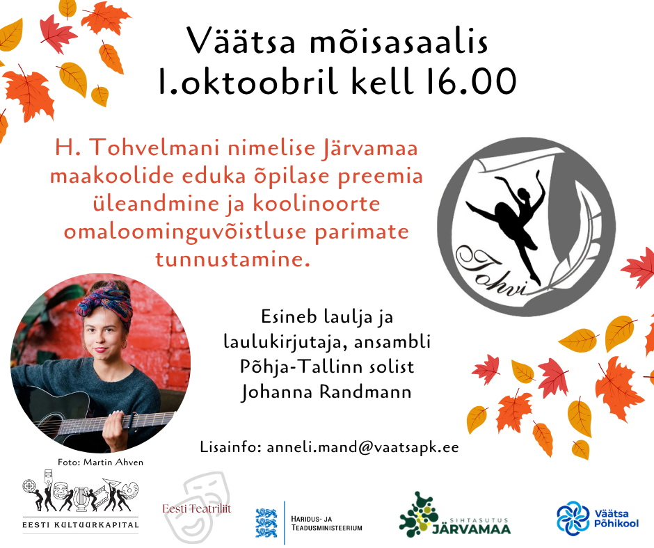 Helmi Tohvelman õpilaspreemiad 1. oktoobril 16:00